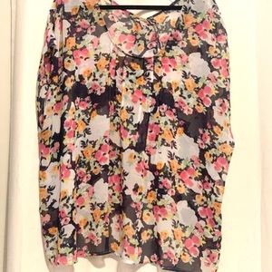 Torrid Sheer Top with button back detailing